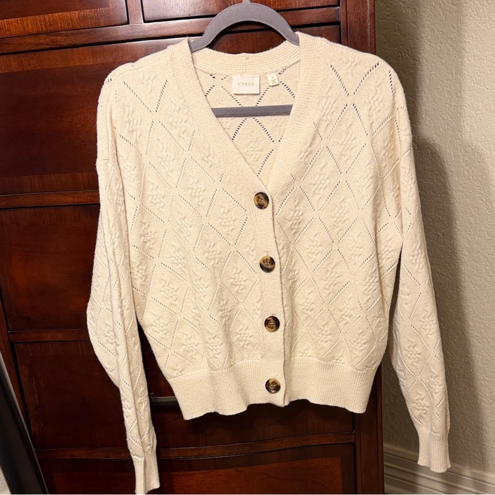 Cyrus Cream Button-Up Cardigan